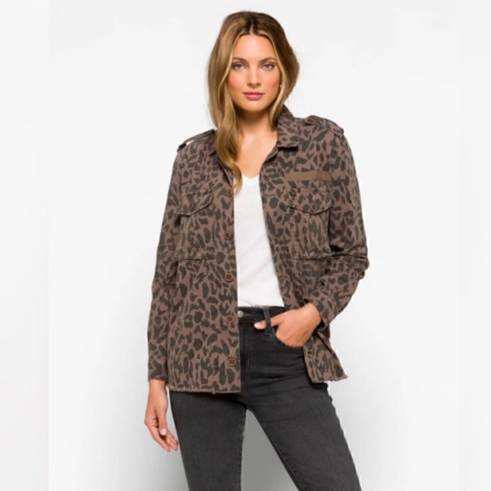 Pistola Leopard Print Cargo Utility Jacket | Animal Print | Chic Streetwear New - Picture 2 of 7